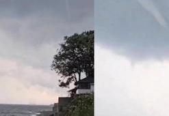 Sakarya'da denizden yükselen hortum korku dolu anlar yaşattı