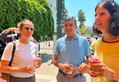 Ödemiş Bozdağ'ın meşhur kar helvasına kavurucu sıcakta İzmirliler yoğun ilgi gösterdi
