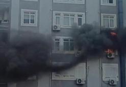 Apartmanda çıkan yangın paniğe neden oldu