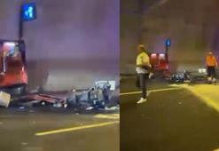Kuzey Marmara Otoyolu'nda korkunç kaza: Ticari araç tünel duvarına çarptı 3 kişi hayatını kaybetti