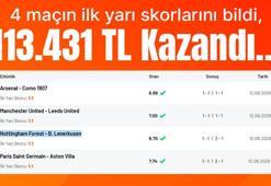 4 maçın ilk yarı skorlarını bildi, 113.431 TL Kazandı…
