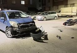 Otomobil ile motosikletin çarpışması sonucu 1 kişi yaralandı