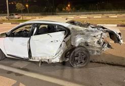 Karşı şeride geçerek başka bir otomobille çarpıştı