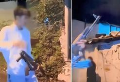 Sarıyer’de 14 yaşındaki çocuk gözdağı için kalaşnikofla havaya ateş açtı! O anlar kamerada