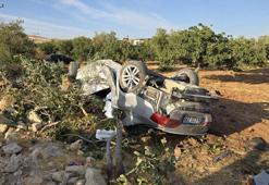 Motosikletle çarpışan otomobil fıstık tarlasına uçtu 1 kişi hayatını kaybetti