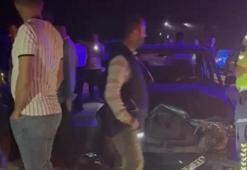 Otomobil koyun sürüsüne daldı sürücü yaralandı, çok sayıda koyun telef oldu