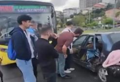 Başakşehir'de İETT ile otomobil çarpıştı: 3 yaralı