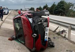 Otomobil yol kenarındaki kanala düştü kazada 1 kişi yaralandı