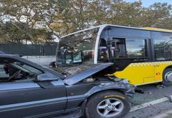 Sarıyer'de İETT otobüsüne çarptı: Karşı yöne giren cip trafiği felç etti