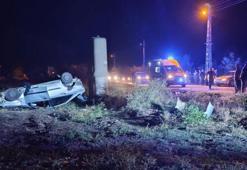 Otomobil şarampole uçup takla attı 3 kişi yaralandı