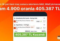 Hem ilk yarı hem maç sonucu skorlarını bildi, Misli’yle kazandı! Tam 4.900 oranla 405.387 TL…