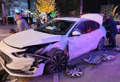 İki otomobilin çarpıştığı trafik kazasında 1 kişi yaralandı