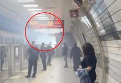 M5 metro hattında patlama paniği! Olay anı kamerada