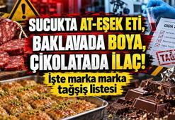 SUCUKTA AT-EŞEK ETİ, BAKLAVADA BOYA, ÇİKOLATADA İLAÇ! İşte marka marka tağşiş listesi