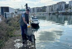 Rize'de kıyıya vuran ölü palamutlar temizlendi: Kirazlık Limanı'nı saran ağır kokuya son verildi!