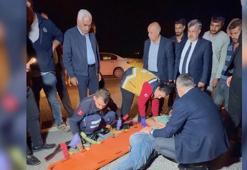 Ticari aracın çarptığı yayaya ilk yardımı vali ve milletvekili yaptı