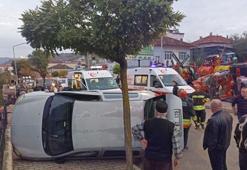 İki otomobilin çarpıştığı trafik kazasında 4 kişi yaralandı