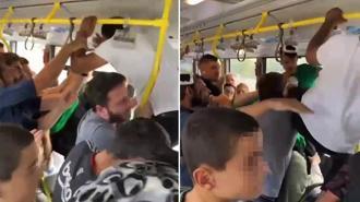 Metrobüste uçak tekmeli kavga! Yer vermeyince ortalık karıştı