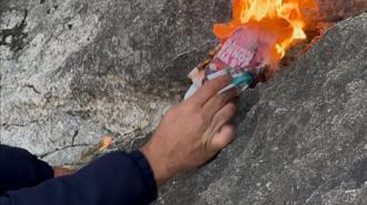 Isparta'nın Eğirdir Gölü'nden gaz fışkırdı! 'Gaz kokusu geliyordu çakmağımı çaktım kaya alev aldı'