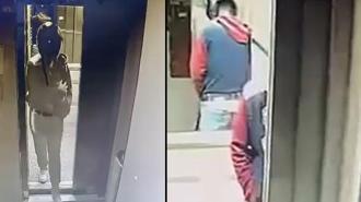 Kaskla apartmana giren şüphelinin yaptıkları şoke etti! Kameralara anbean yansıdı