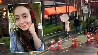 Beyoğlu'nda devrilen tabelanın altında kalan genç kadın yaşam mücadelesi veriyor! O anlar an be an kamerada