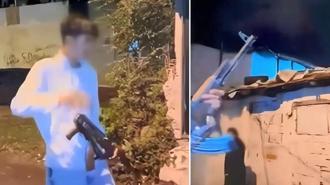 Sarıyer’de 14 yaşındaki çocuk gözdağı için kalaşnikofla havaya ateş açtı! O anlar kamerada