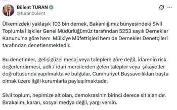 İçişleri Bakan Yardımcısı Turan: Dernekler denetlenmektedir