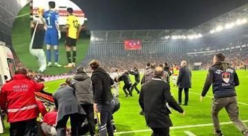 Göztepe-Altay derbisi yarıda kaldı! Taraftar futbolcuya saldırdı...