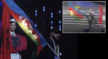 Ermenistan'da skandal görüntü! Azerbaycan bayrağını yaktılar