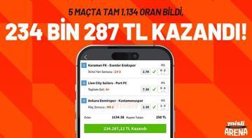 Misli’de 5 maçta tam 1.134 oran bildi, 234 bin 287 TL kazandı!