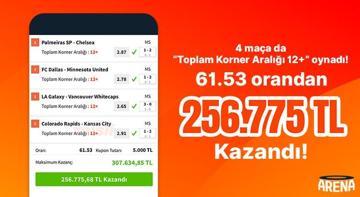 4 maça da “Toplam Korner Aralığı 12+” oynadı… Misli’de 256.775 TL kazandı!