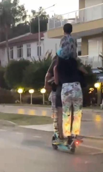 Ölüme meydan okuyorlar Scooter üzerindeki görüntüler pes dedirtti, bebeğini taşıyan da var