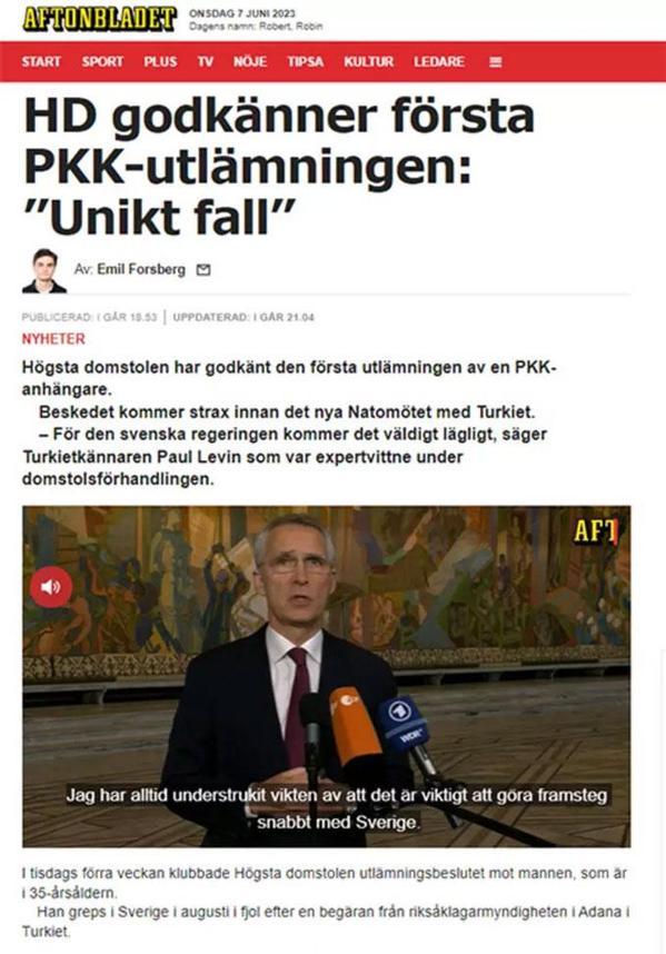 İsveç bir ilki gerçekleştiriyor PKKlı teröristin Türkiyeye iadesine yeşil ışık