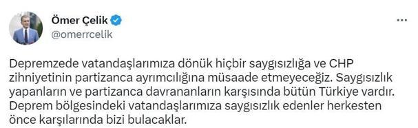 AK Partili Çelik: Depremzedelere saygısızlığa müsaade etmeyeceğiz