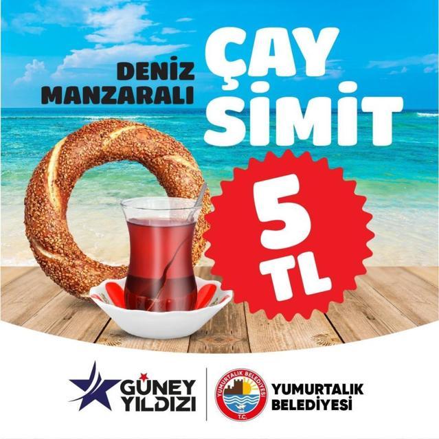 Adana Yumurtalık sahilinde çay 2 simit 5 TL