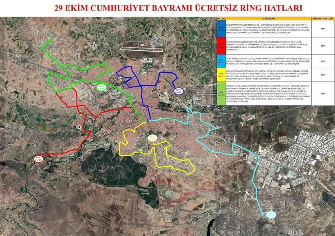 Büyükşehirden Cumhuriyet Bayramı’na özel ücretsiz ring seferleri