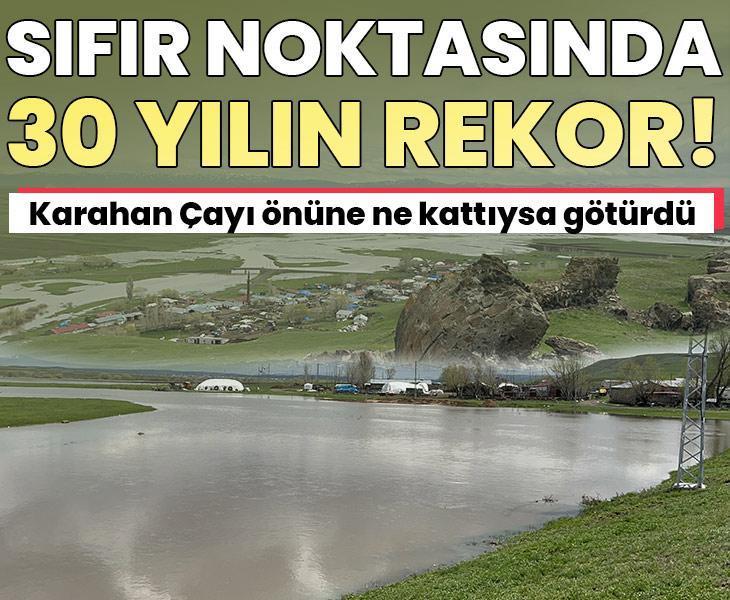 Sıfır noktasında 30 yılın rekoru kırıldı! Karahan Çayı önüne ne kattıysa götürdü