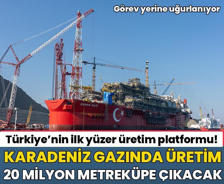 Türkiye’nin ilk yüzer üretim platformu Osman Gazi görev yerine uğurlanıyor! Kara