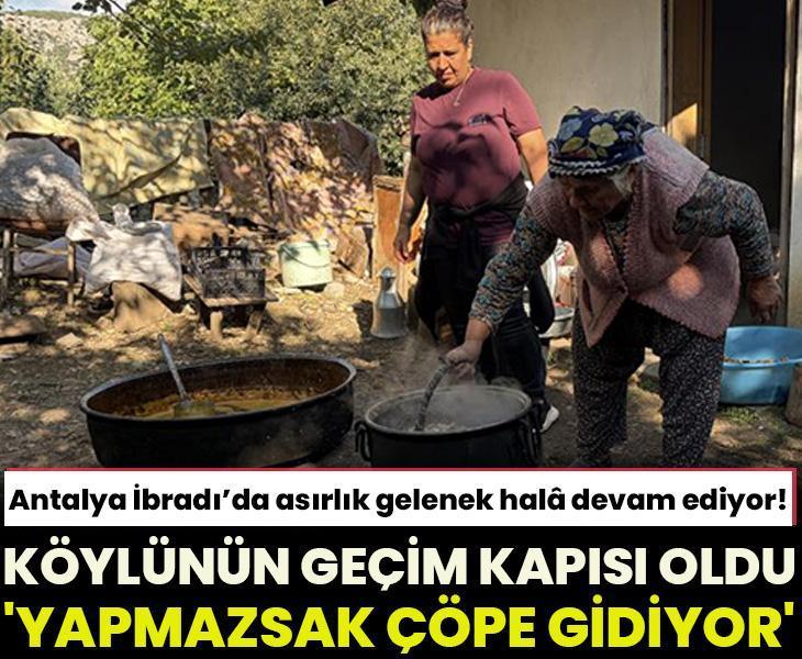 İbradı&amp;#x27;da atalarından kalan asırlık yöntemlerle damlarda kiremit üzerinde y