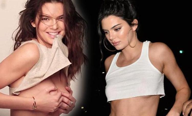 Sütyensiz Kendall Jennerdan şok frikik