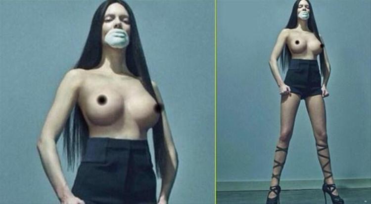 Sütyensiz Kendall Jennerdan şok frikik