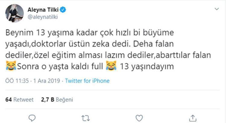 BEYNİM O YAŞTA KALDI