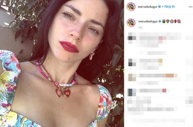 Merve Boluğurdan göğüs dekolteli poz Sokağa bu kadar seksi çıkmazsın