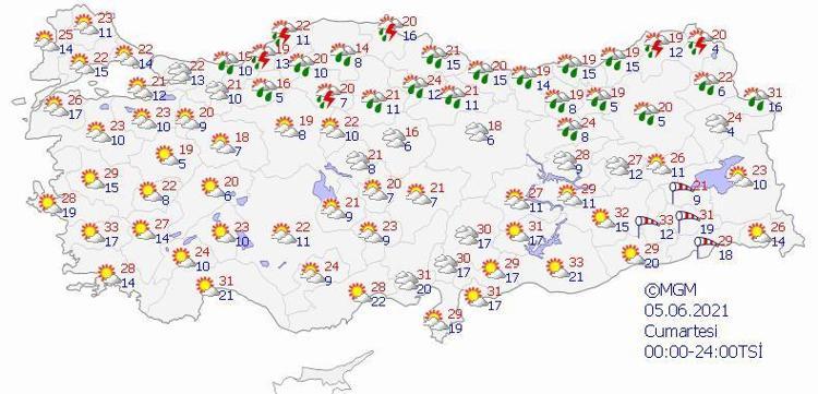 5 GÜNLÜK HAVA DURUMU HARİTASI