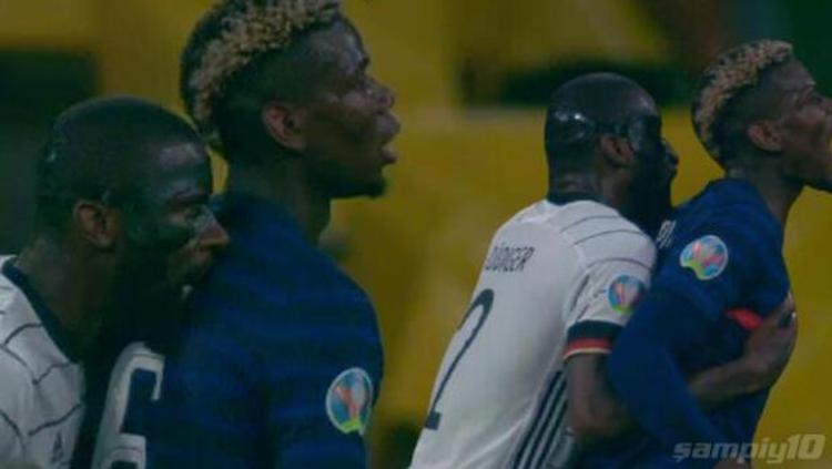 Bir Vampir Suarez vakası daha Rudiger Pogbayı ısırınca saha karıştı