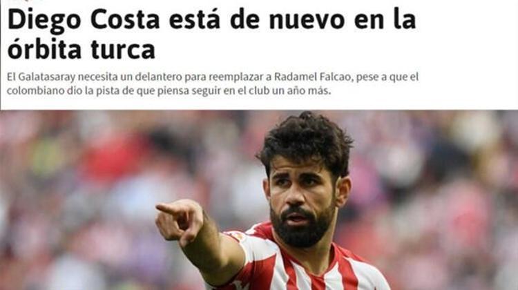 Diego Costa, yeniden Türk yörüngesinde başlıklı haberde Falcaonun gelecek sezon Galatasarayda kalacağının ipucunu verdi. Fakat buna rağmen Diego Costanın ciddi bir alternatif olduğu ve Falcaonun yerini dolduracak kapasitede olduğu belirtildi.