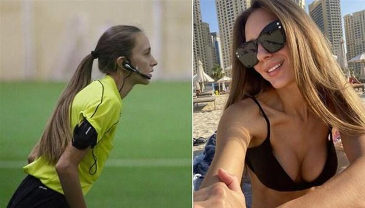 Çektiği çıplak fotoğrafları yayınlayan Rus hakem Ekaterina Kostyunina, takipçilerinin dikkatini çekti.