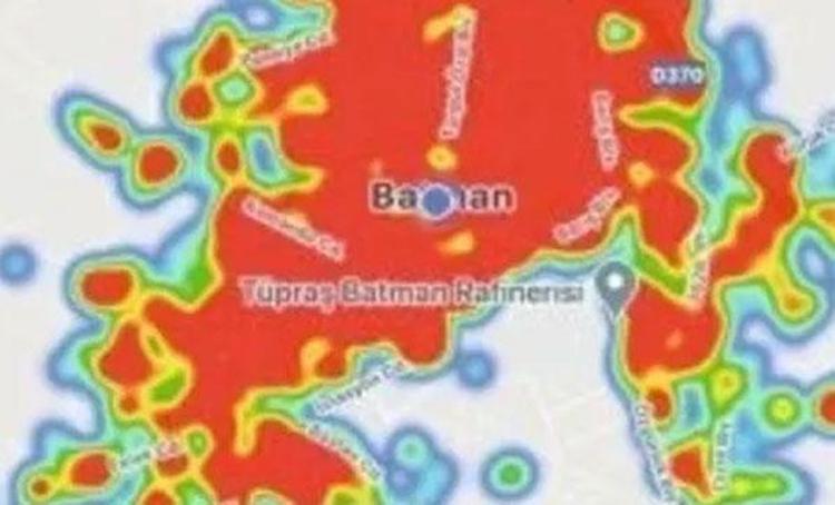 6 Temmuz ve 8 Ağustos tarihlerinde alınan iki harita görüntüsü, durumun ciddiyetini gözler önüne serdi. Son 1 aylık sürede Batman haritasının neredeyse tamamı kırmızı renge büründü. Kent merkezinin yarını sıra ilçelerde de durum farklı değil.