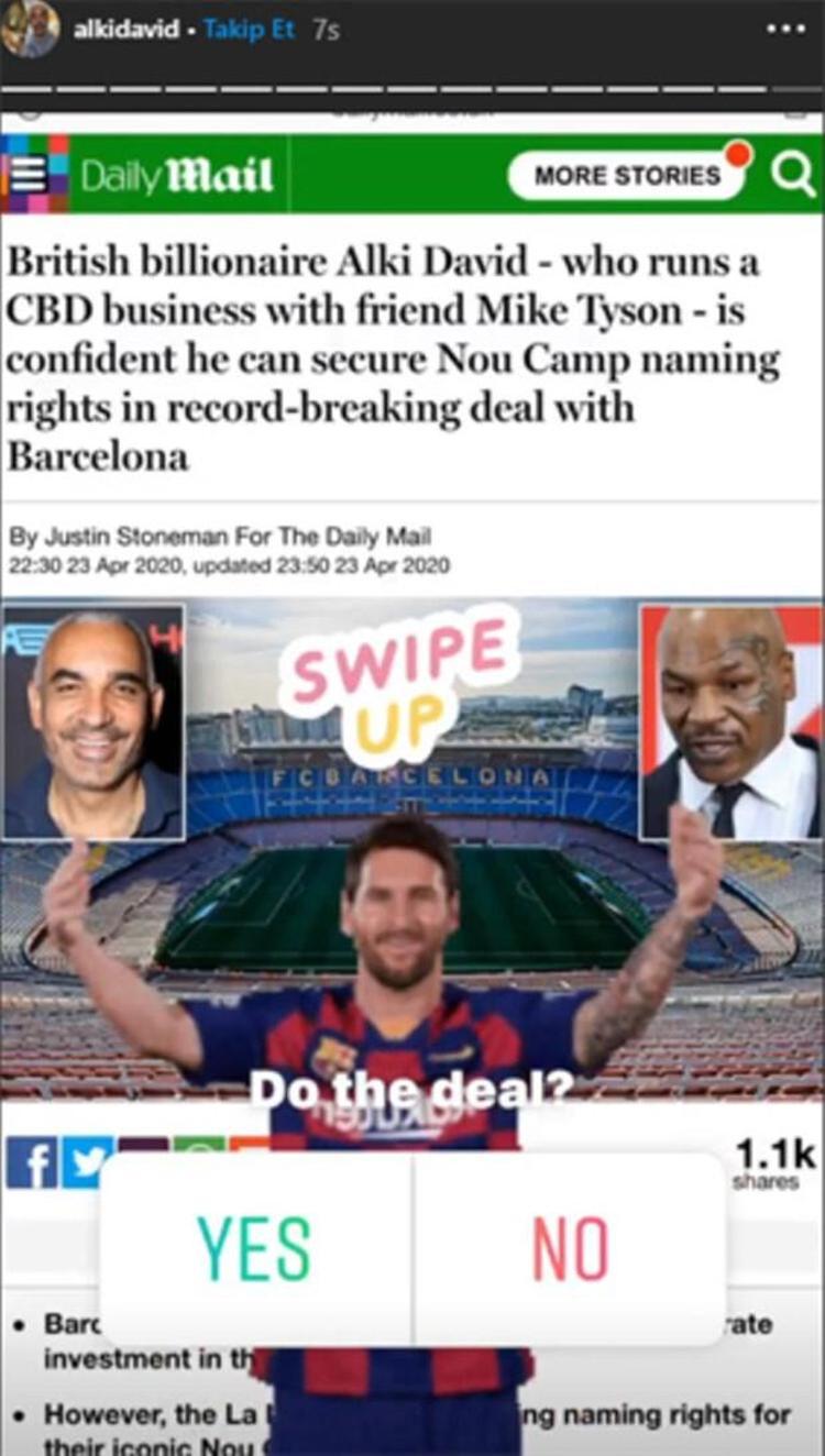 Nou Camp için isim hakkı konusunda iki şirketin adı öne çıkıyor; FilmOn ve Swissx. FilmOndaki iş ortaklarından biri de eski boksör Mike Tyson.