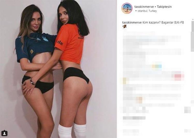 Geçtiğimiz günlerde Kaleci Karius ile buluştuğunu iddia eden Merve Taşkın cesur fotoğrafıyla takipçilerini mest etti. Taşkının Instagram hesabı üzerinden paylaştığı fotoğrafa, Kim kazanır Başarılar BJK-FB notunu ekledi.